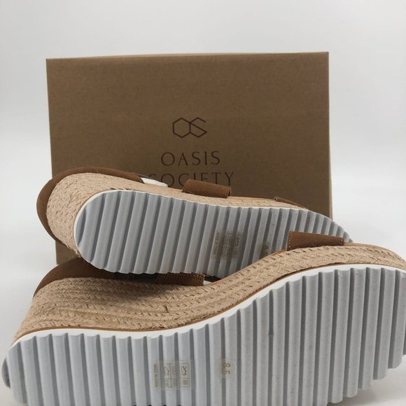 Oasis Society Brown Suede Platform Sandals | Adjustable Strap - Picture 5 of 5